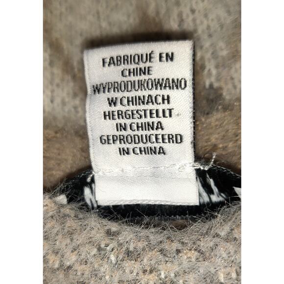 William Rast Cropped Cardigan Sweater XS Argyle Furry Fuzzy Preppy School Girl - Picture 10 of 16